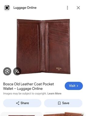 Bosca Old Leather Coat Pocket Wallet Red